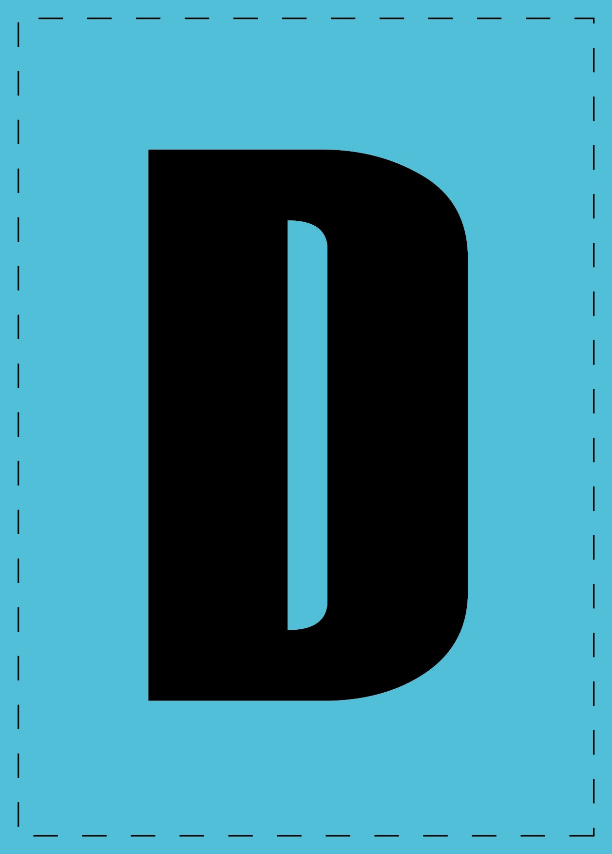 Letter C zelfklevende letters en cijferstickers zwart lettertype Blauw achtergrond ES-BGPVC-C-50