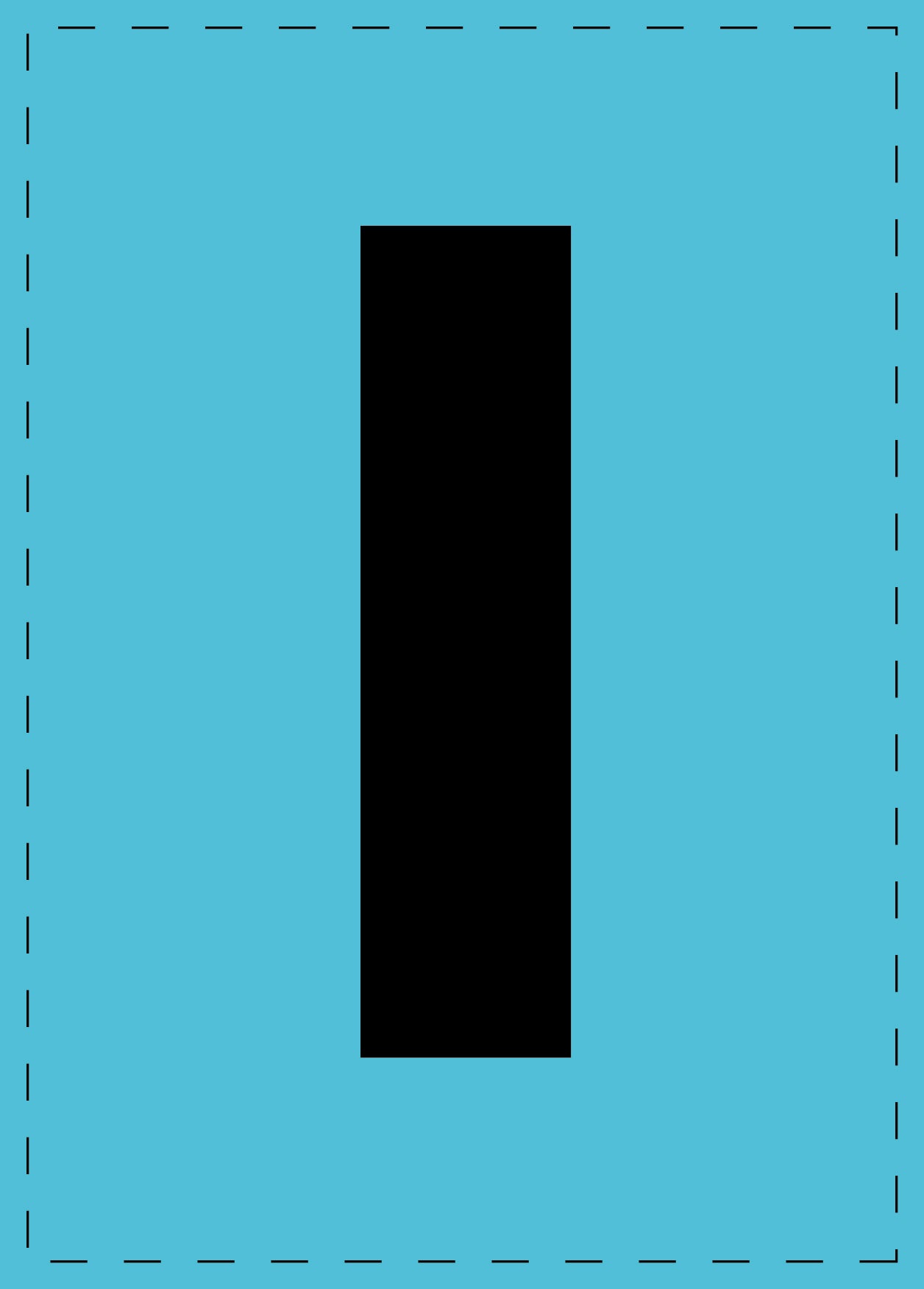 Letter I zelfklevende letters en cijferstickers zwart lettertype Blauw achtergrond ES-BGPVC-I-50