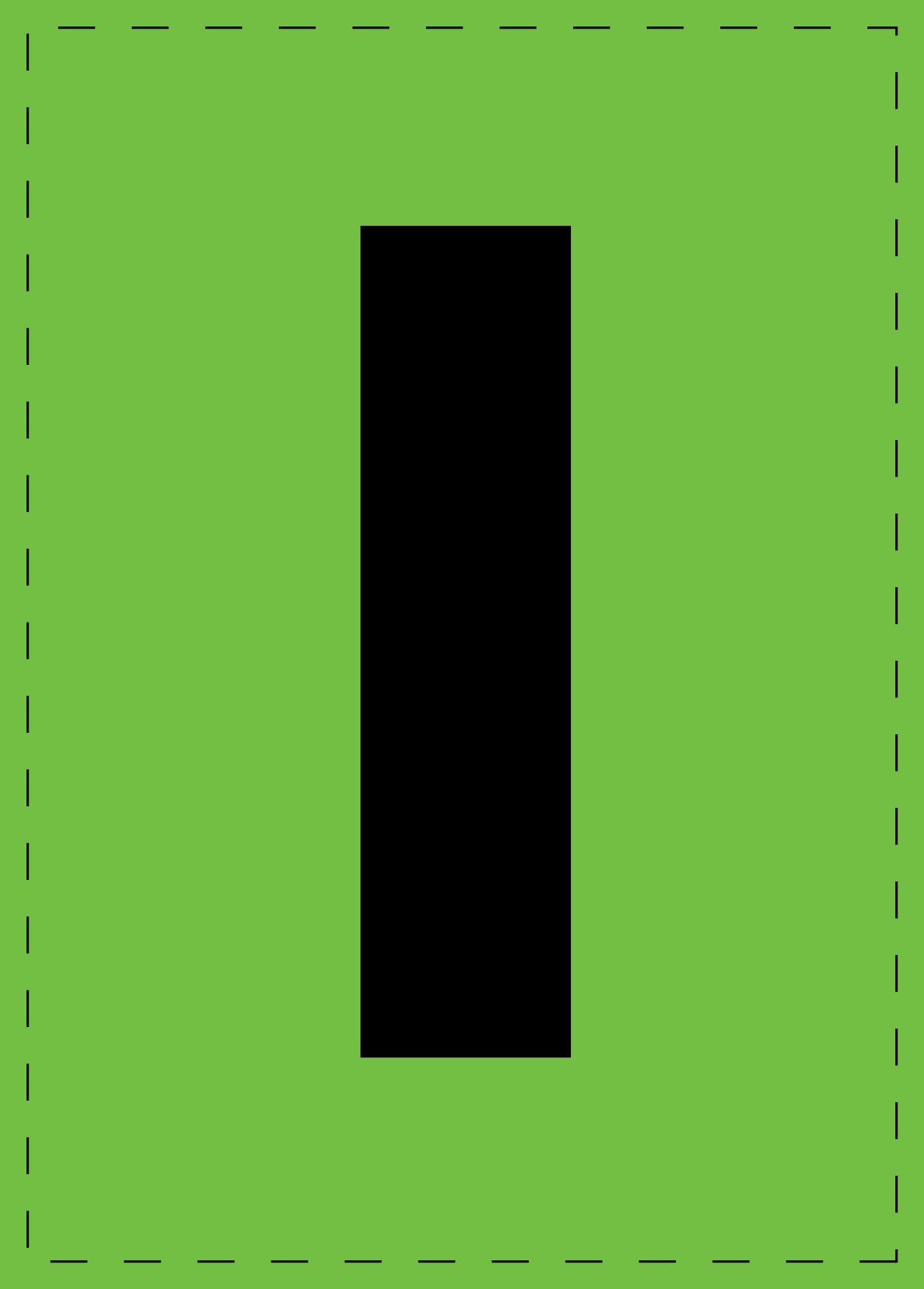 Letter I zelfklevende letters en cijferstickers zwart lettertype groen achtergrond ES-BGPVC-I-67