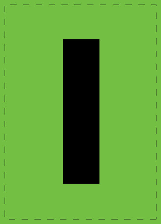Letter I zelfklevende letters en cijferstickers zwart lettertype groen achtergrond ES-BGPVC-I-67
