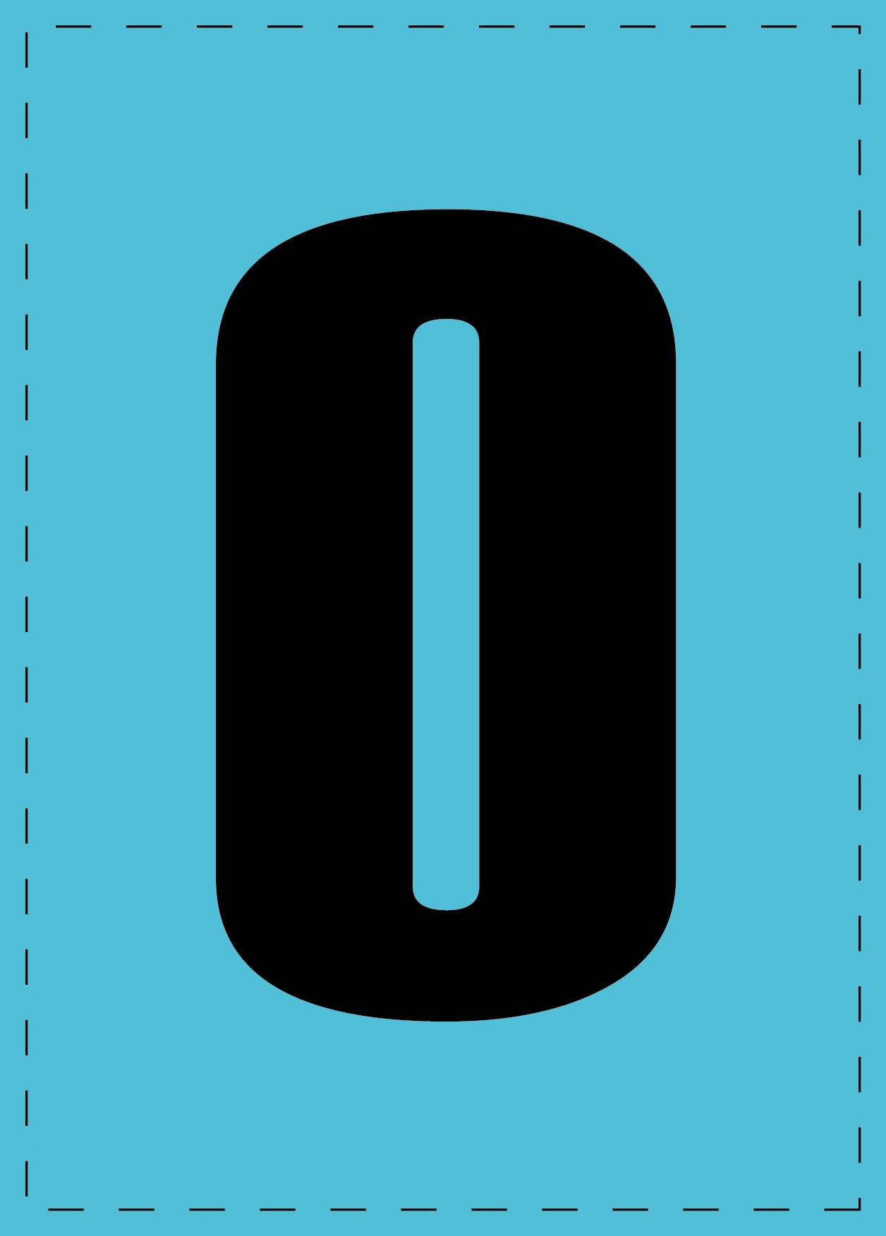 Letter O zelfklevende letters en cijferstickers zwart lettertype Blauw achtergrond ES-BGPVC-O-50