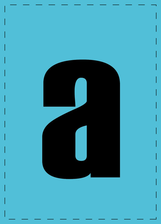 Letter a zelfklevende letters en cijferstickers zwart lettertype Blauw achtergrond ES-BKPVC-A-50