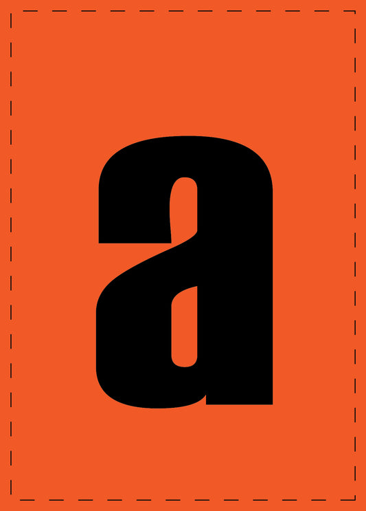 Letter a zelfklevende letters en cijferstickers zwart lettertype Oranje achtergrond ES-BKPVC-A-8