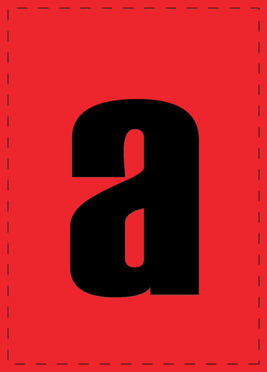 Letter a zelfklevende letters en cijferstickers zwart lettertype Rood achtergrond ES-BKPVC-A-14