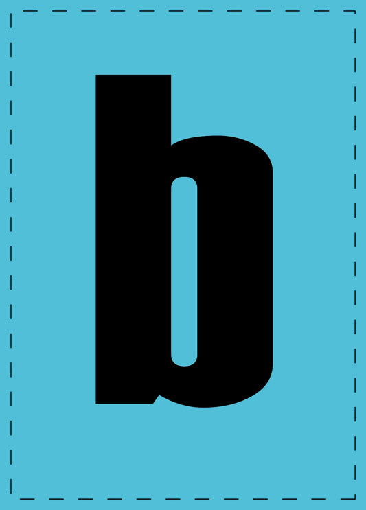 Letter b zelfklevende letters en cijferstickers zwart lettertype Blauw achtergrond ES-BKPVC-B-50