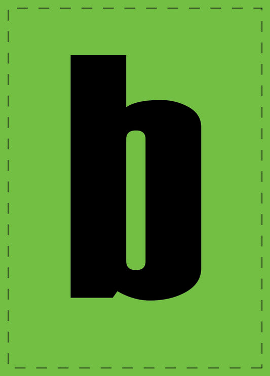 Letter b zelfklevende letters en cijferstickers zwart lettertype groen achtergrond ES-BKPVC-B-67
