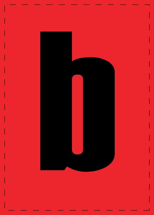 Letter b zelfklevende letters en cijferstickers zwart lettertype Rood achtergrond ES-BKPVC-B-14