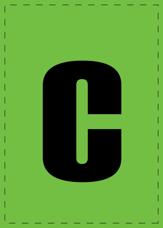 Letter c zelfklevende letters en cijferstickers zwart lettertype groen achtergrond ES-BKPVC-C-67