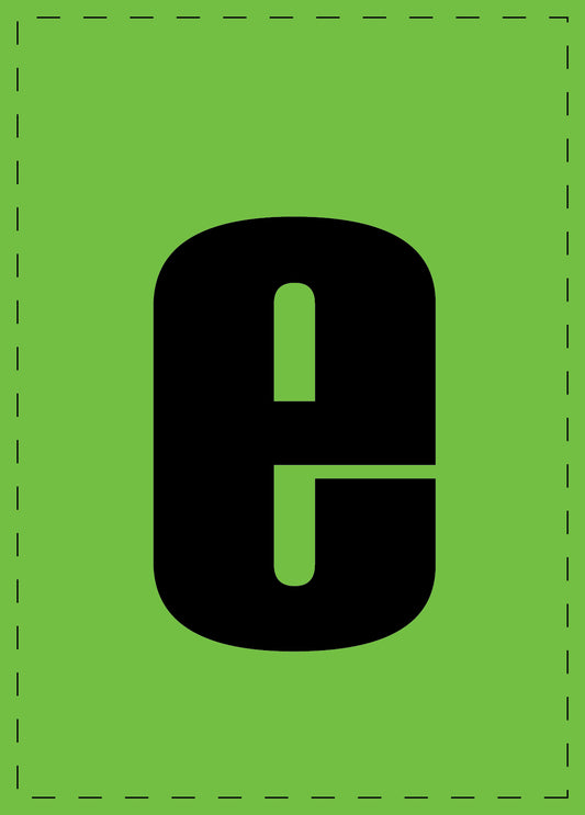 Letter e zelfklevende letters en cijferstickers zwart lettertype groen achtergrond ES-BKPVC-E-67