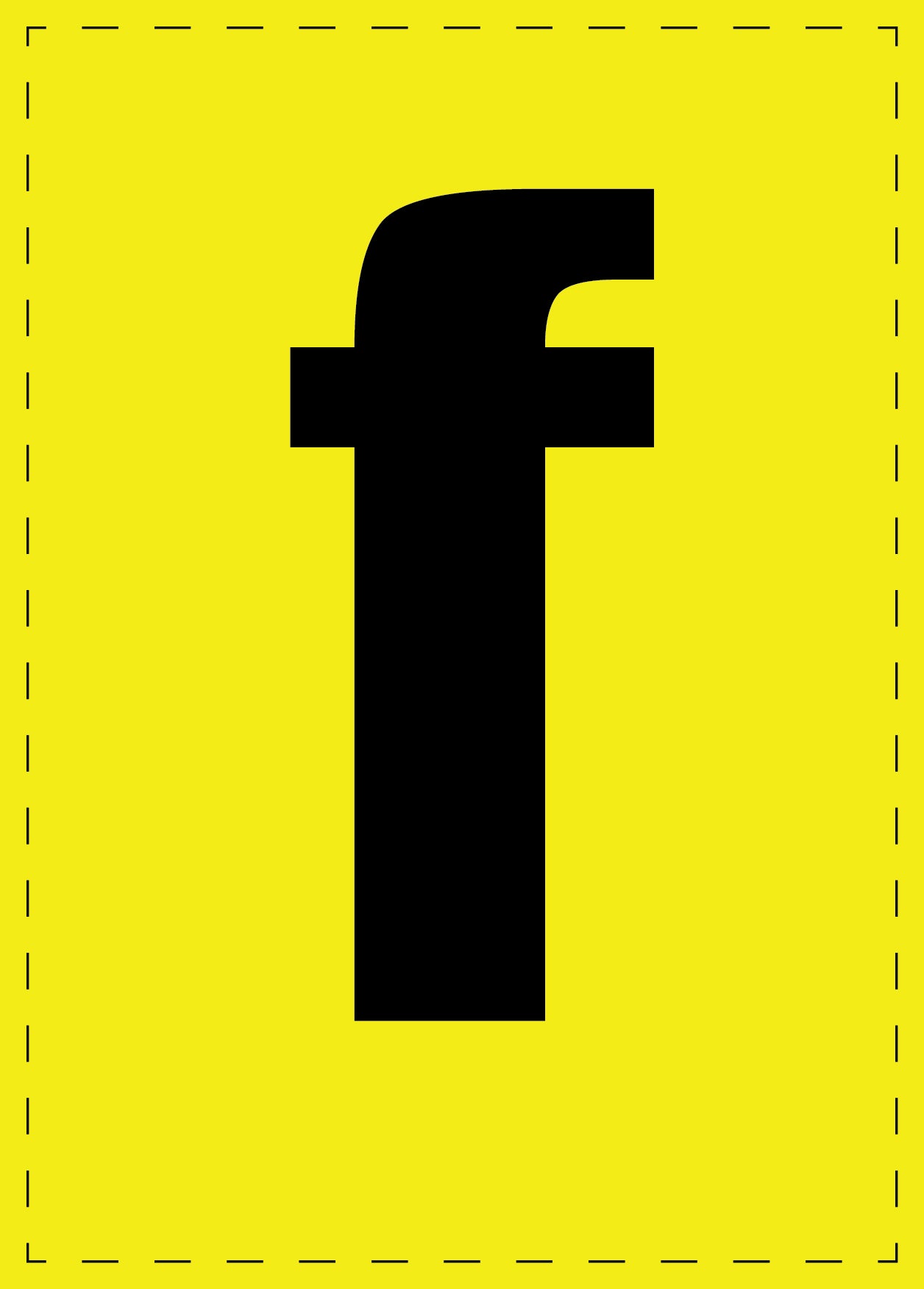 Letter f zelfklevende letters en cijferstickers zwart lettertype gele achtergrond ES-BKPVC-F-3