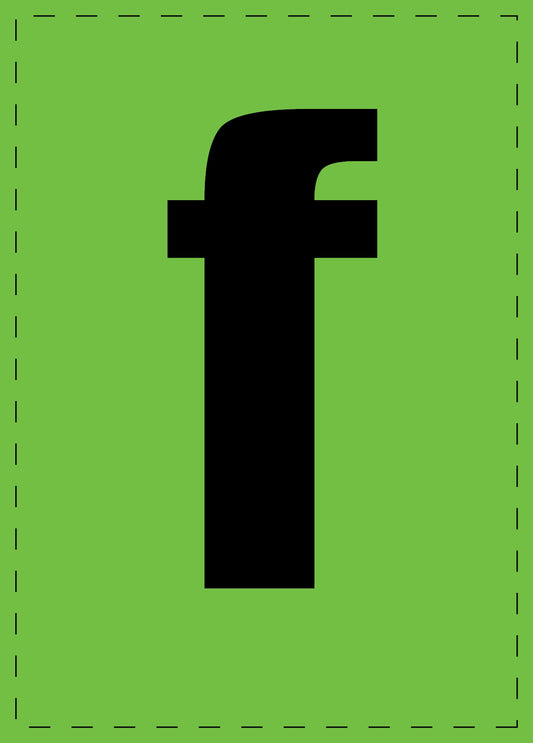 Letter f zelfklevende letters en cijferstickers zwart lettertype groen achtergrond ES-BKPVC-F-67