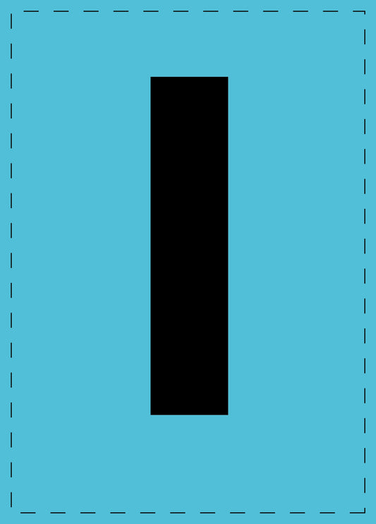 Letter l zelfklevende letters en cijferstickers zwart lettertype Blauw achtergrond ES-BKPVC-L-50