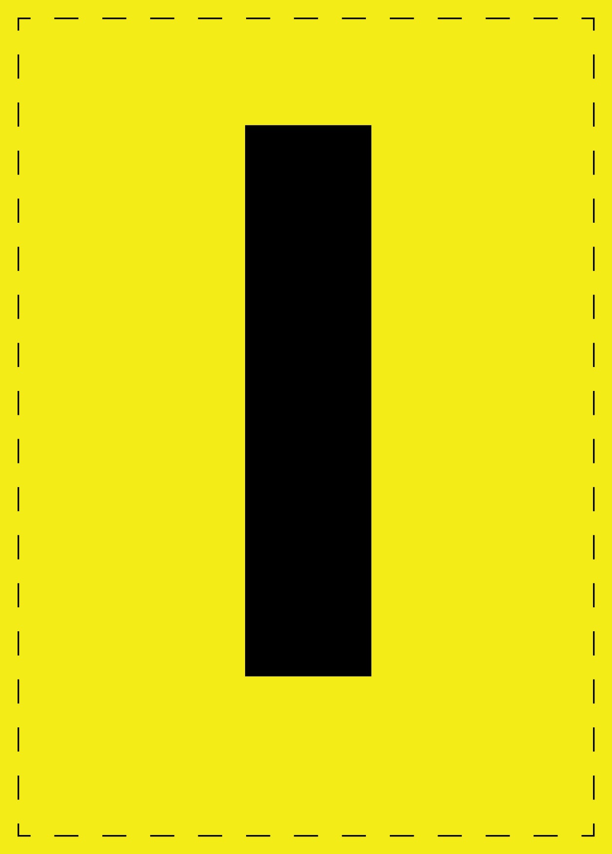 Letter l zelfklevende letters en cijferstickers zwart lettertype gele achtergrond ES-BKPVC-L-3