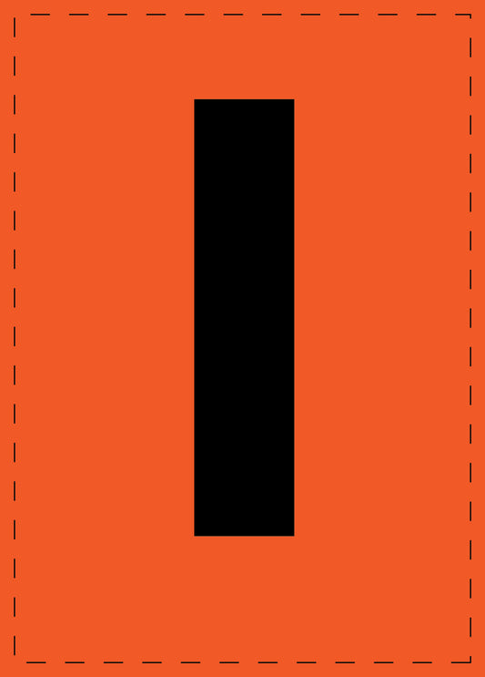 Letter l zelfklevende letters en cijferstickers zwart lettertype Oranje achtergrond ES-BKPVC-L-8
