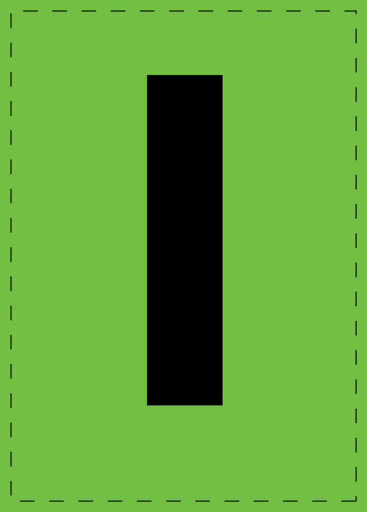 Letter l zelfklevende letters en cijferstickers zwart lettertype groen achtergrond ES-BKPVC-L-67