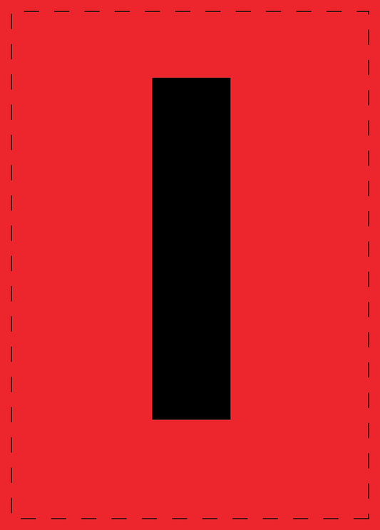 Letter l zelfklevende letters en cijferstickers zwart lettertype Rood achtergrond ES-BKPVC-L-14