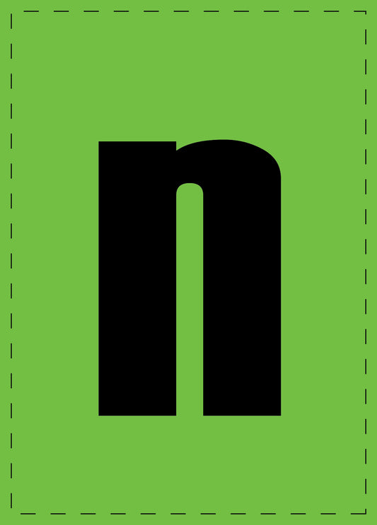 Letter n zelfklevende letters en cijferstickers zwart lettertype groen achtergrond ES-BKPVC-N-67