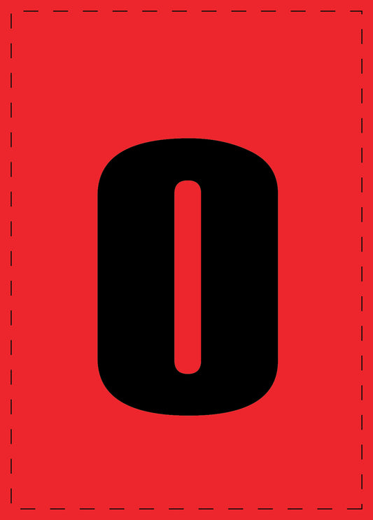 Letter o zelfklevende letters en cijferstickers zwart lettertype Rood achtergrond ES-BKPVC-O-14