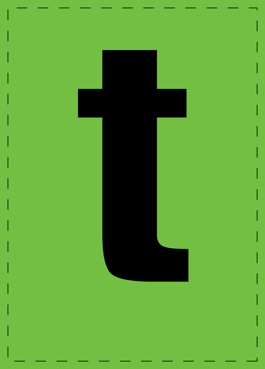 Letter t zelfklevende letters en cijferstickers zwart lettertype groen achtergrond ES-BKPVC-T-67