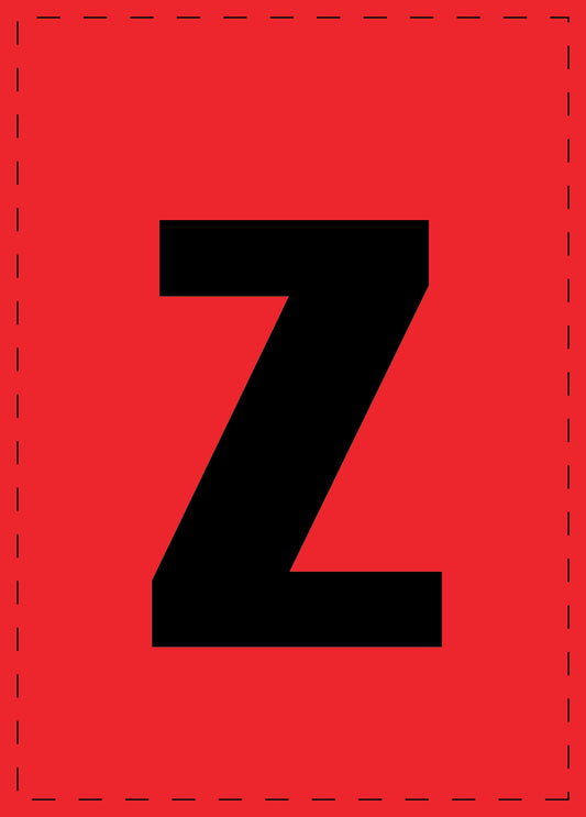 Letter z zelfklevende letters en cijferstickers zwart lettertype Rood achtergrond ES-BKPVC-Z-14