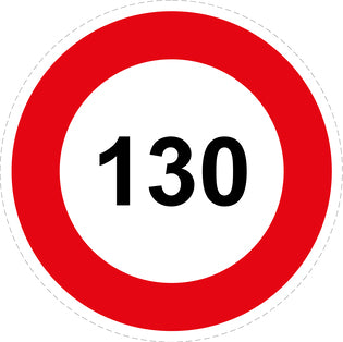 Bandensnelheidsticker "130 rood rand" EW-CAR1000-130