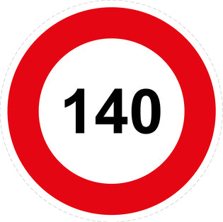 Bandensnelheidsticker "140 rood rand" EW-CAR1000-140