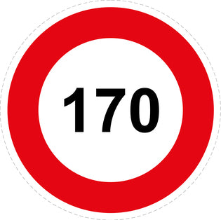 Bandensnelheidsticker "170 rood rand" EW-CAR1000-170