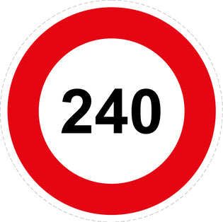 Bandensnelheidsticker "240 rood rand" EW-CAR1000-240