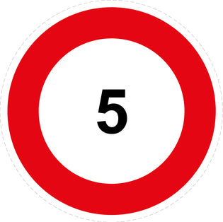 Bandensnelheidsticker "5 rood rand" EW-CAR1000-5