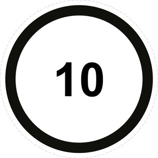 Bandensnelheidsticker "10 zwart rand" EW-CAR1500-10
