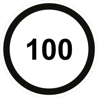 Bandensnelheidsticker "100 zwart rand" EW-CAR1500-100