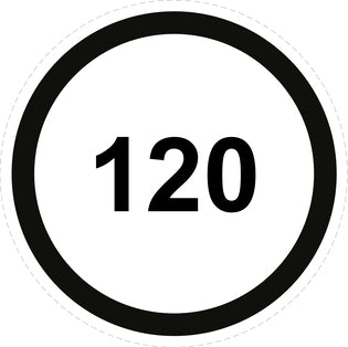 Bandensnelheidsticker "120 zwart rand" EW-CAR1500-120
