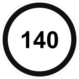 Bandensnelheidsticker "140 zwart rand" EW-CAR1500-140