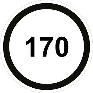 Bandensnelheidsticker "170 zwart rand" EW-CAR1500-170