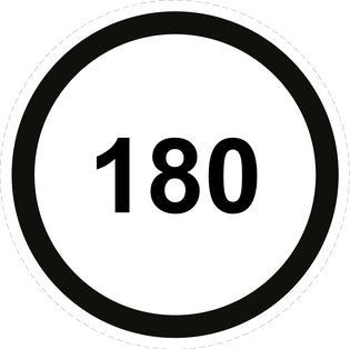 Bandensnelheidsticker "180 zwart rand" EW-CAR1500-180