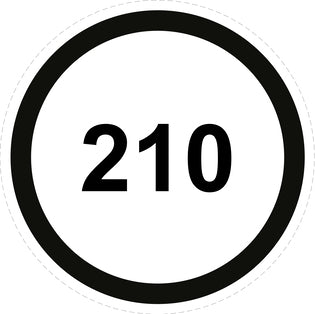 Bandensnelheidsticker "210 zwart rand" EW-CAR1500-210