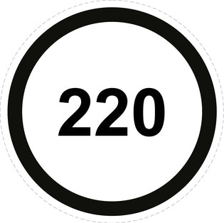 Bandensnelheidsticker "220 zwart rand" EW-CAR1500-220