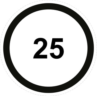 Bandensnelheidsticker "25 zwart rand" EW-CAR1500-25