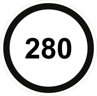 Bandensnelheidsticker "280 zwart rand" EW-CAR1500-280