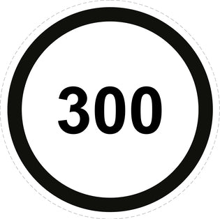 Bandensnelheidsticker "300 zwart rand" EW-CAR1500-300