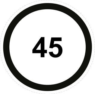 Bandensnelheidsticker "45 zwart rand" EW-CAR1500-45