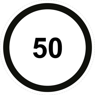 Bandensnelheidsticker "50 zwart rand" EW-CAR1500-50