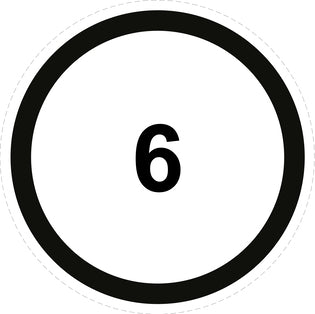 Bandensnelheidsticker "6 zwart rand" EW-CAR1500-6