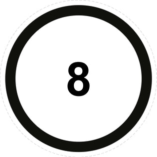 Bandensnelheidsticker "8 zwart rand" EW-CAR1500-8