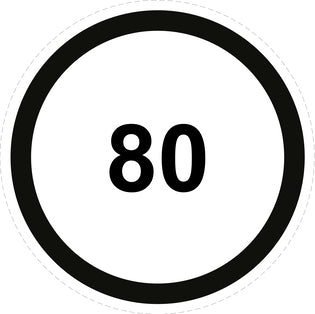 Bandensnelheidsticker "80 zwart rand" EW-CAR1500-80