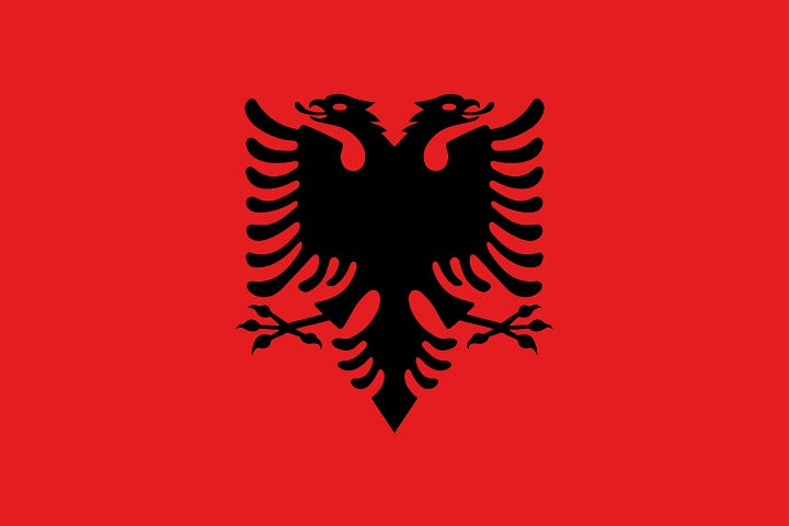 Sticker vlag van Albanië 5-60cm Weerbestendig ES-FL-ALB
