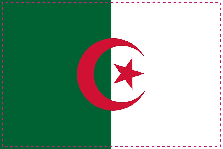 Sticker vlag van Algerije 5-60cm Weerbestendig ES-FL-ALG