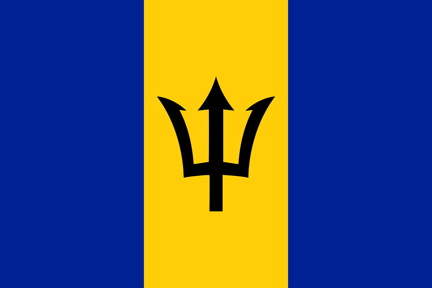 Sticker vlag van Barbados 5-60cm Weerbestendig ES-FL-BAR