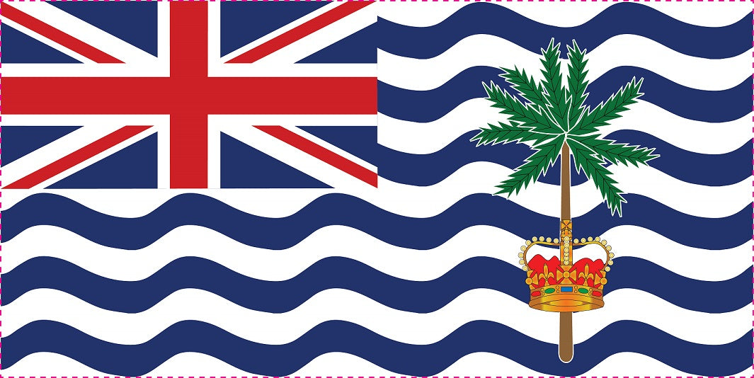 Sticker vlag van Brits-Indisch oceaan gebied 5-60cm Weerbestendig ES-FL-BIO