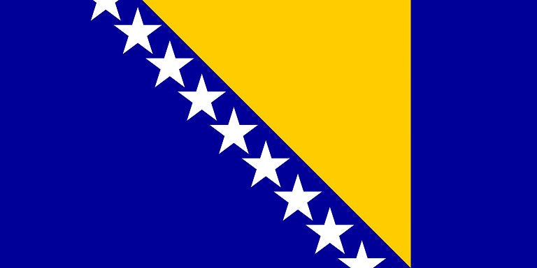 Sticker vlag van Bosnië-Herzegovina 5-60cm Weerbestendig ES-FL-BNH
